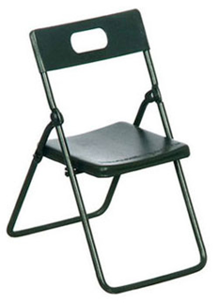 AZTEC - 1 Inch Scale Dollhouse Miniature Furniture - Folding Chairs Black (AZT4249) 717425542496