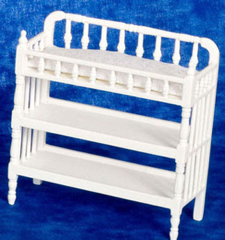 AZTEC - 1 Inch Scale Dollhouse Miniature Furniture - Victorian Changing Table White (AZT5547) 717425554703