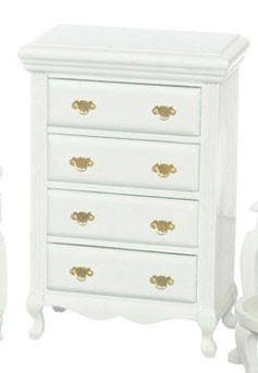 AZTEC - 1 Inch Scale Dollhouse Miniature Bedroom Furniture - Chest White (AZT5672) 717425567208