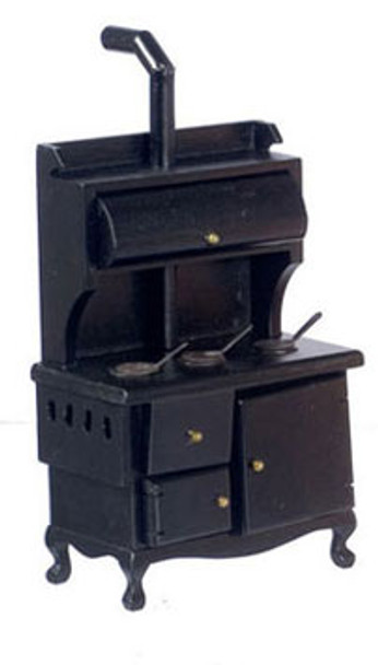 AZTEC - 1 Inch Scale Dollhouse Miniature Kitchen Furniture - Woodstove Black (AZT6105) 717425561053