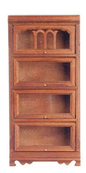 AZTEC - 1" Scale Dollhouse Miniature - Barrister Bookshelf/Walnut (T6432) 717425064325