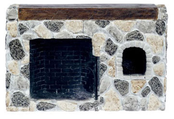 AZTEC - 1 Inch Scale Dollhouse Miniature - Fieldstone Walk In Fireplace (AZYM0244ST) 717425502032