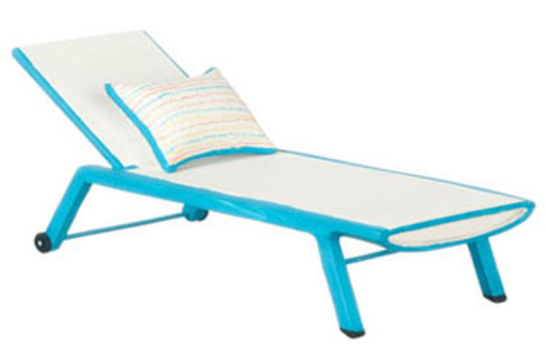 AZTEC - 1" Scale Dollhouse Miniature - Blue Sun Chaise (YM0818)