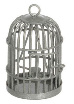 AZTEC - 1 Inch Scale Dollhouse Miniature - Round Birdcage Silver (AZZC753) 717425557537