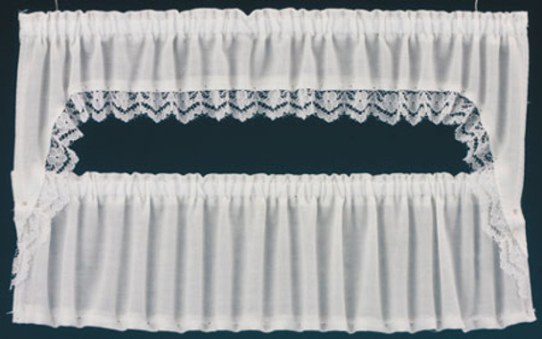 BARBARA O'BRIEN - 1" Scale Dollhouse Miniature - Curtains: Picture Window Cape, White (52412) 731851524123
