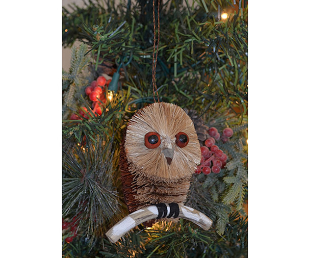 BRUSHART - Owl Spotted w/ Branch Ornament (BRUSHOR155) 645194202559