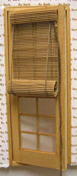 BY BARB - 1" Scale Dollhouse Miniature - Bamboo Roll Up Shade For Doors (BB10D)