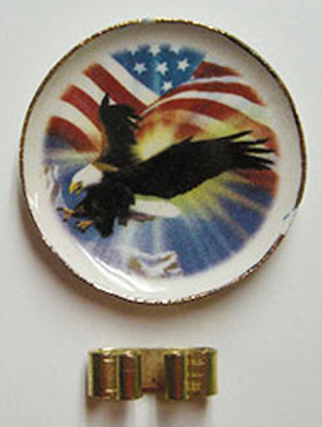 BY BARB - 1" Scale Dollhouse Miniature - Flag Eagle Platter (CDD272)