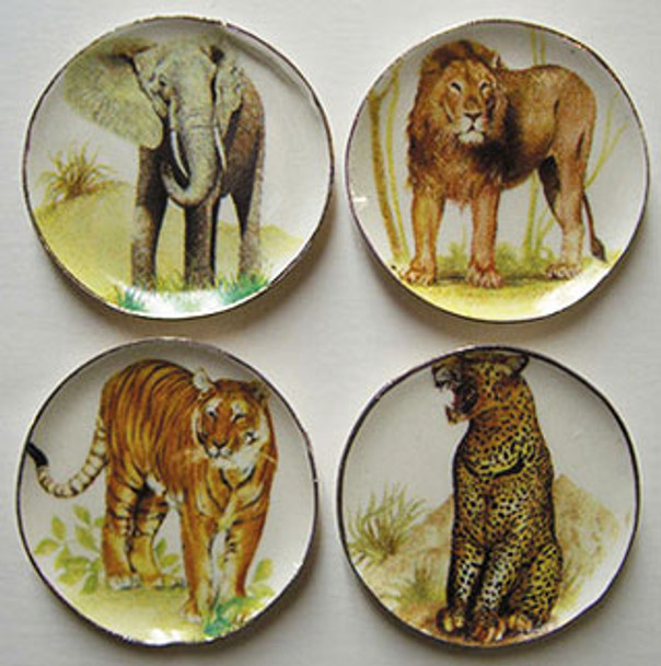 BY BARB - 1" Scale Dollhouse Miniature - Elephant, Tiger, Lion, Leopard (CDD440)