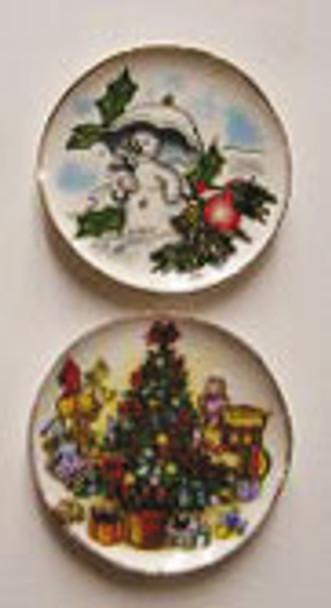 BY BARB - 1" Scale Dollhouse Miniature - Christmas Tree with Toys & Snowman- Set of 2 (CDD619)