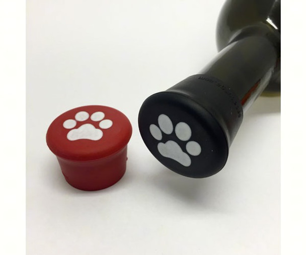 CAPABUNGA - Paws (Red and Black) Reusable Silicone Wine Bottle Cap CAPAU2PG00 858720003739