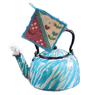 CARRUDUS - 1 Inch Scale Dollhouse Miniature - Tea Kettle With Pot Holder (CAR0942)
