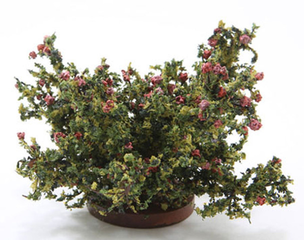 CARRUDUS - 1" Scale Rose Bush Large Pink Dollhouse Miniature (BLP)