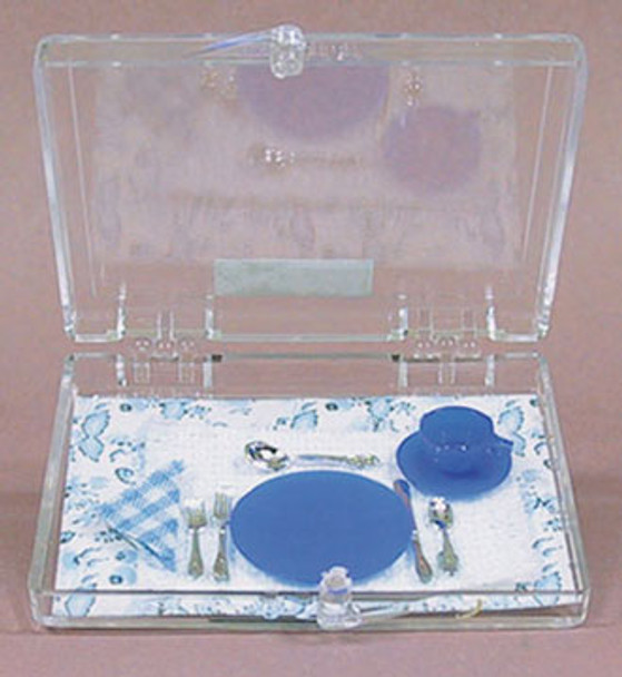 CHRYSNBON - 1 Inch Scale Dollhouse Miniature - Place Setting Cobalt Blue 8 pcs (CB46) 749939403130