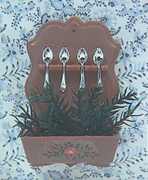 CHRYSNBON - 1 Inch Scale Dollhouse Miniature - Decorated Spoon Rack (CB53) 749939403208