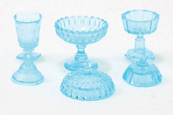 CHRYSNBON - 1 Inch Scale Dollhouse Miniature - Candy Dishes 3 pcs Blue (CB68B) 749939403314