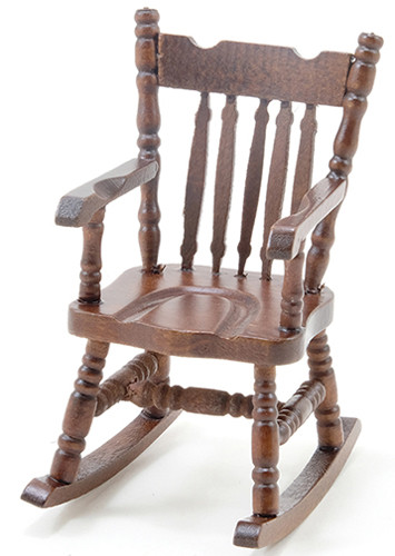 CLASSICS - 1 Inch Scale Dollhouse Miniature ROCKING CHAIR WALNUT (05321) 731851053210