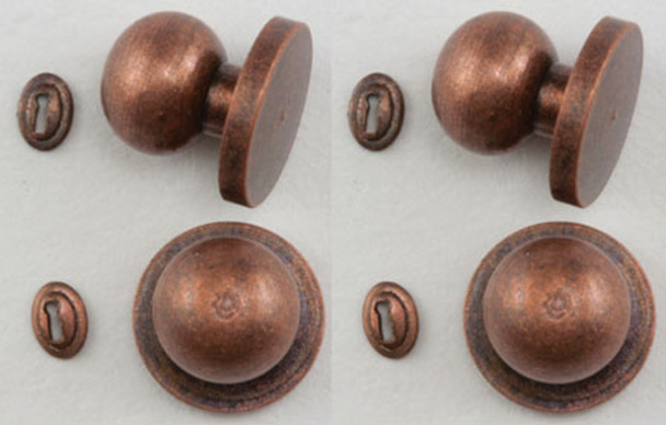 CLASSICS - 1" Scale Door Knob with Keyhole 4 Pack Oil Rubbed Bronze Dollhouse Miniature (05609) 731851056099