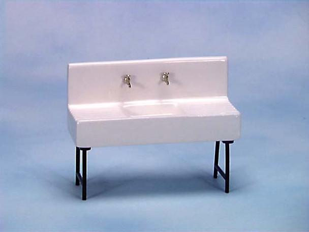 CLASSICS - 1 Inch Scale Dollhouse Miniature 20'S SINK WHITE and BLACK (06268) 731851062687