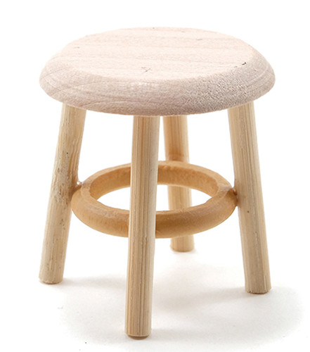 CLASSICS - 1" Scale Stool Unfinished 1 - 1/2 Inch Dollhouse Miniature (08705)