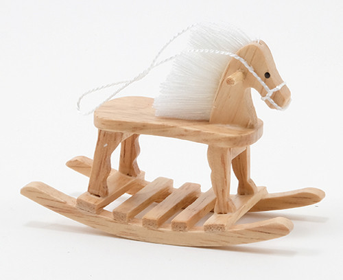 CLASSICS - 1 Inch Scale Dollhouse Miniature ROCKING HORSE OAK (10372) 731851103724