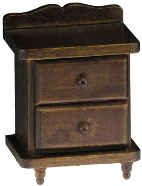 CLASSICS - 1 Inch Scale Dollhouse Miniature Bedroom Furniture - Night Stand Walnut (CLA10804) 731851108040