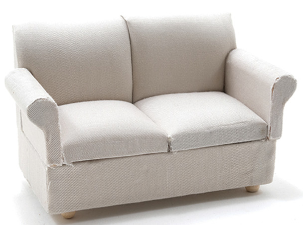 CLASSICS - 1 Inch Scale Dollhouse Miniature Living Room Furniture - Loveseat White Fabric (CLA10910) 731851109108