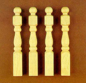 CLASSICS - 1 Inch Scale Dollhouse Miniature - Newel Posts 4 pcs (CLA77012) 731851770124
