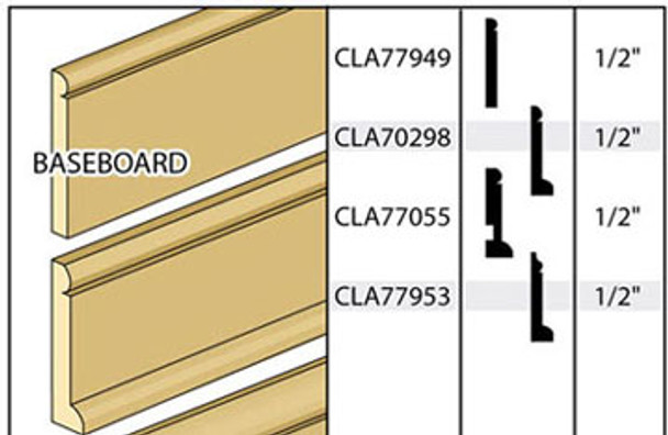 CLASSICS - Dollhouse Baseboard with Quarter Round on Base 1" Scale Dollhouse Miniature CLA77953 731851779530