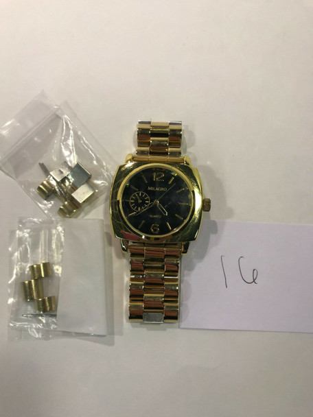 RESALE SHOP - Mens MILAGRO Gold Watch- Pre-owned - (CAAU-WATCH16)