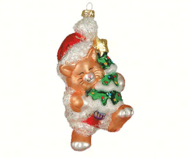 COBANE STUDIO - Kitty's Christmas Gold Glass Ornament (COBANEB109) 874504000329