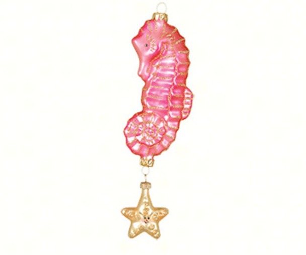 COBANE STUDIO - Twinkle Seahorse Pink Glass Ornament (COBANEC105) 874504000282