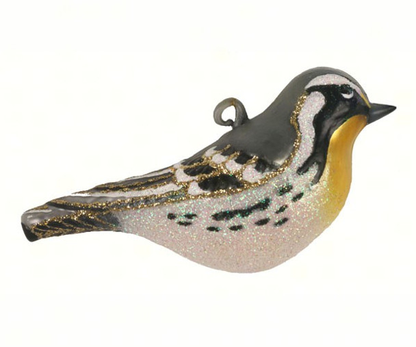COBANE STUDIO - Yellow Throated Warbler Glass Ornament (COBANEC412) 874504002668