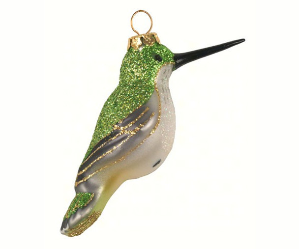 COBANE STUDIO - Female Ruby-Throated Hummingbird Glass Ornament (COBANEC418) 874504002729