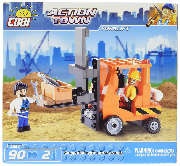 COBI Action Town Forklift 90 Pcs Plastic Building Brick Set (1661) 5902251016616