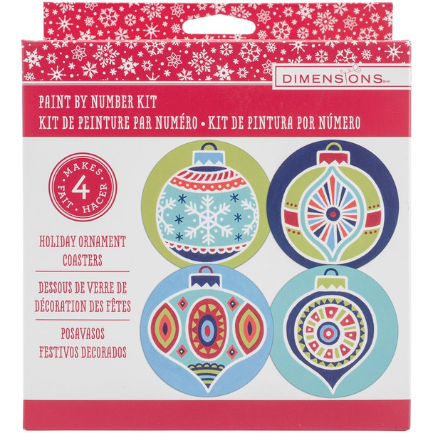 DIMENSIONS - Paint Works Paint By Number Kit-Christmas Coasters (91506) 088677915063