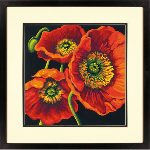 DIMENSIONS - Red Poppy Trio Paint by Number Kit (73-91527) 088677915278