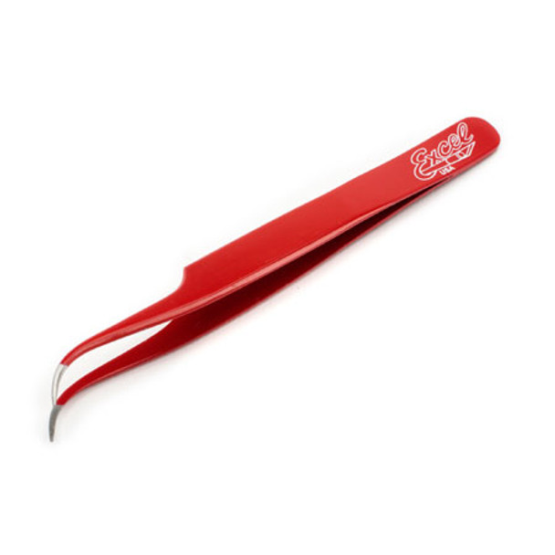 EXCEL - Slant Point Tweezers, Red (30426) 098171304263