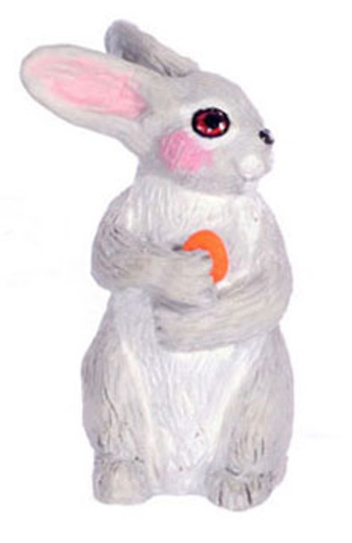FALCON - Miniature Rabbit, Gray for 1" Scale Dollhouse Miniature (FCA242G)