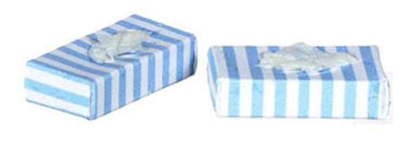 FALCON - Miniature Tissue Box, Blue, 2 pieces for 1" Scale Dollhouse Miniature (FCA2743BL)
