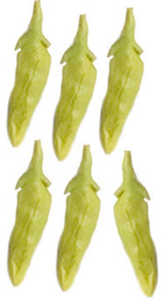 FALCON - Miniature Snap Peas, 6 pieces for 1" Scale Dollhouse Miniature (FCA3260)