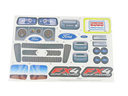 OakridgeStores.com | POWER WHEELS - BBM94-0330 Label Sheet #11-31 For BBM94 Craftsman Lil F150