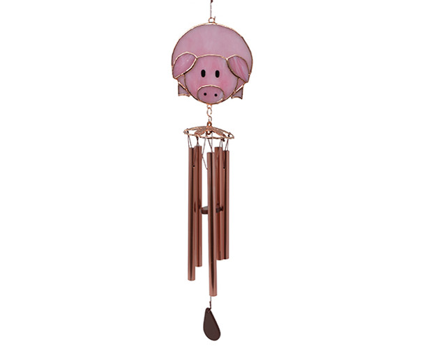 GIFT ESSENTIALS - Pink Pig Wind Chime GE315 645194903159