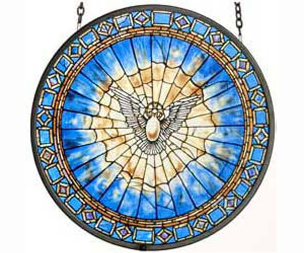 GLASSMASTERS - Holy Spirit Roundel Art Decor Suncatcher (GM1013) 019727638366