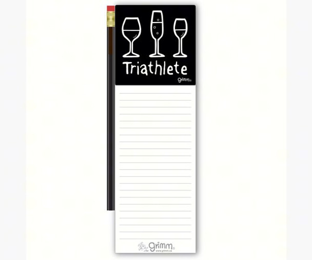 GRIMM - Magnetic Note Pad with Pencil: Triathlete GRIMMTRIMNP 621805121624