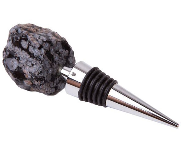 ZEE'S CREATIONS - Gemstoppers - Snowflake Obsidian Bottle Stopper (GS1002) 817441016428