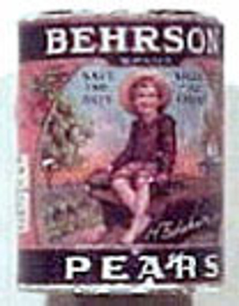 HUDSON RIVER - 1" Scale Dollhouse Miniature - Behrson Pears ( 1 Lb Can) (57133)