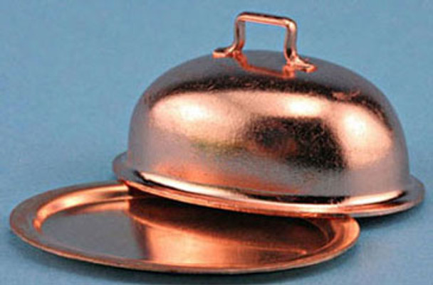 INTERNATIONAL MINIATURES - 1 Inch Scale Dollhouse Miniature - Copper Oval Plate With Lid (IM65056) 731851650563