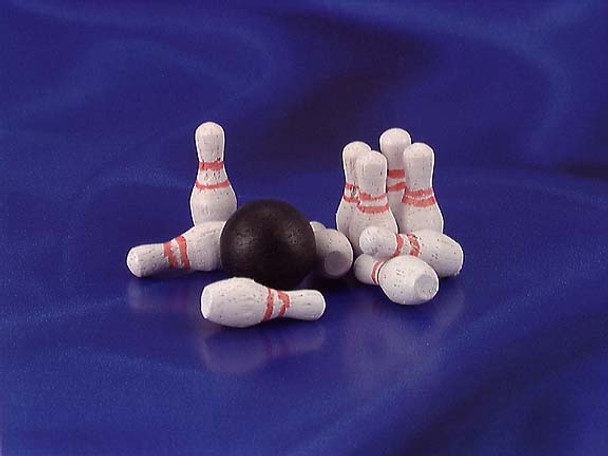 INTERNATIONAL MINIATURES - 1 Inch Scale Dollhouse Miniature - Bowling Set 11 pcs (IM65210) 731851652109