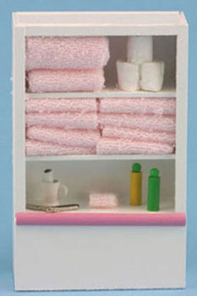 INTERNATIONAL MINIATURES - 1 Inch Scale Dollhouse Miniature - Linen Cupboard Pink (IM65247P)